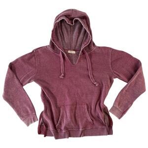 Ocean Drive Maroon Hoodie Women’s Large Pullover Kangaroo Pocket Zip Sides